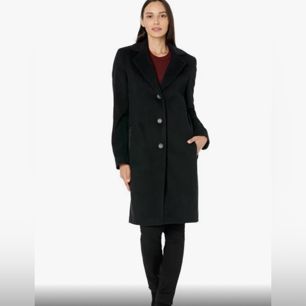 DKNY Ladies wool blend coat, Black - Picture 3 of 3